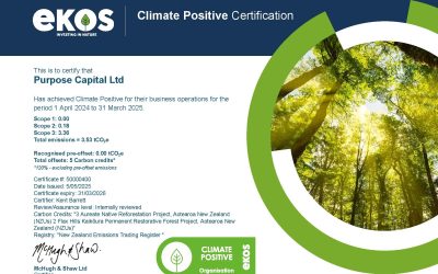 Purpose Capital’s Climate Positive Re-certification